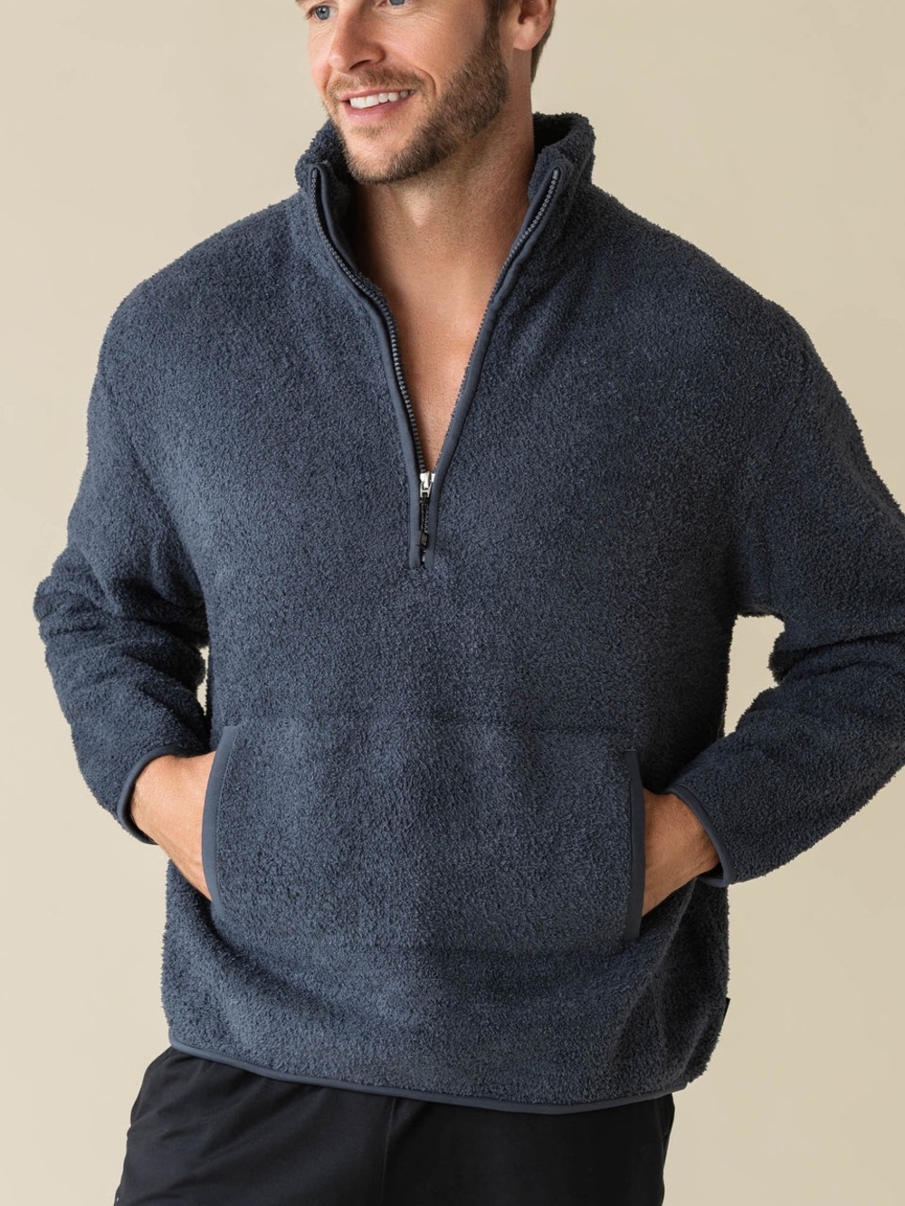 Kashwere Half Zip Kash comfort Pullover Sweater vintage blue Unisex Nordstrom M